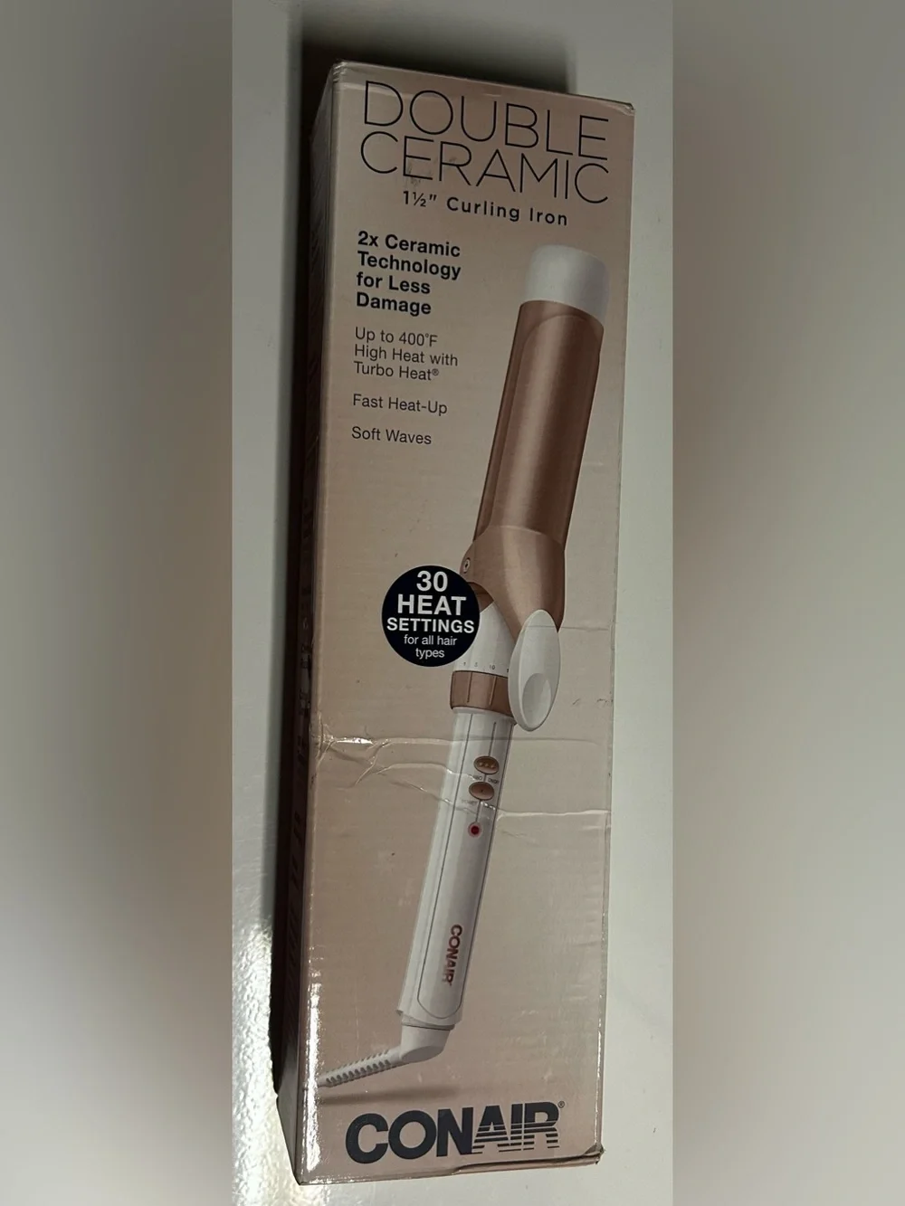 Conair Rose Gold and White Curling Iron - 30 Heat Settings